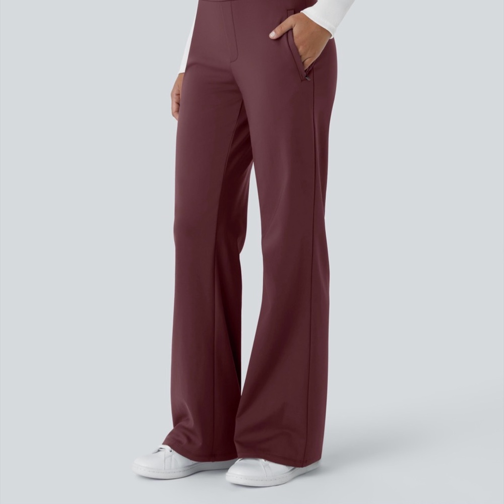 Halara Burgundy bootcut work Pants